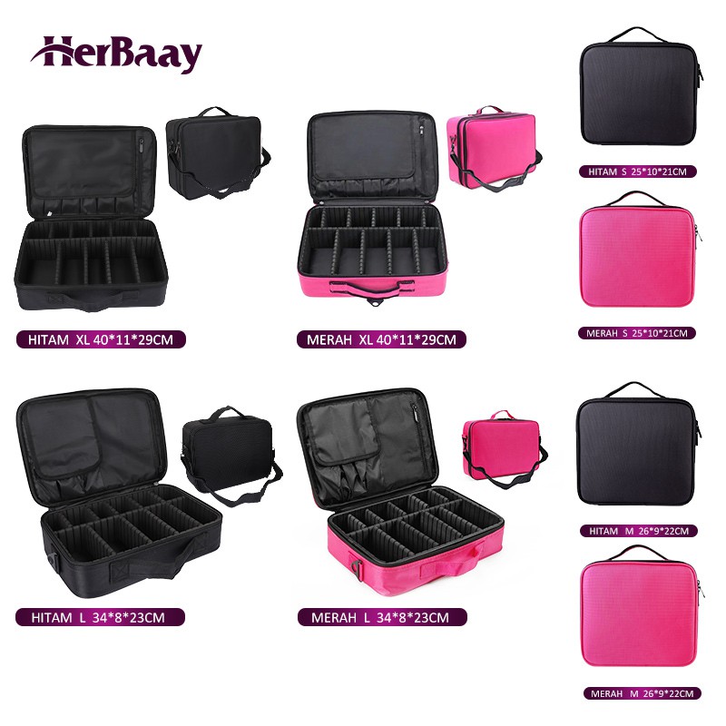 

Herbaay Large Tas Makeup Profesional Organizer Kotak Makeup Travel Kapasitas Besar