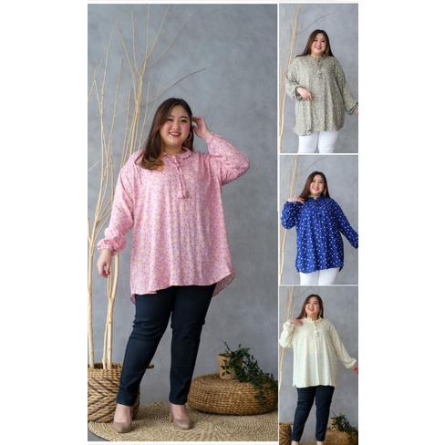 blouse bunga super jumbo 5xl