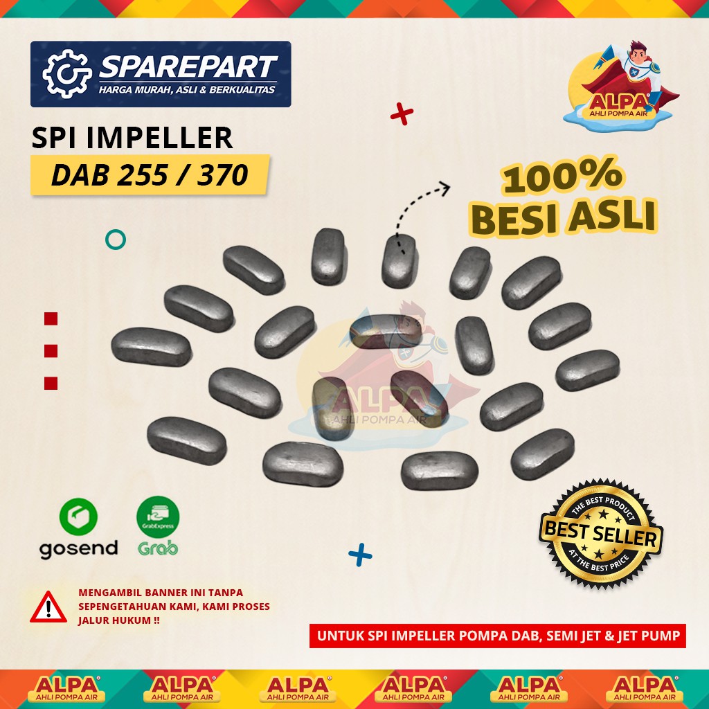 SPI Balok Penahan Kipas Impeller Pompa Air DAB / SEMI JET / JET PUMP