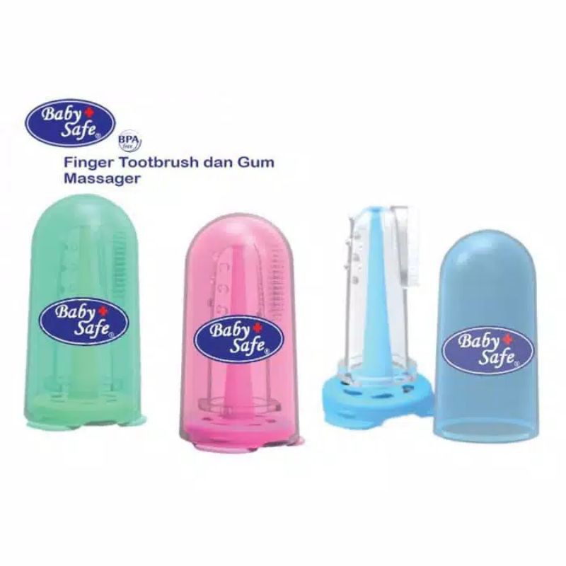 TB002 Baby Safe Finger Toothbrush with Rack / Sikat gigi jari babysafe