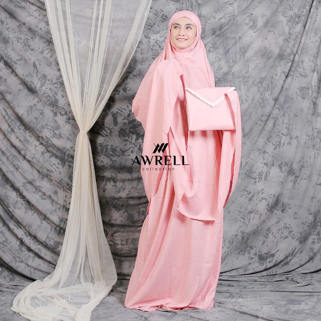 Awrellcollection - Mukena Dewasa Polos Travel Katun Rayon Awrellseries