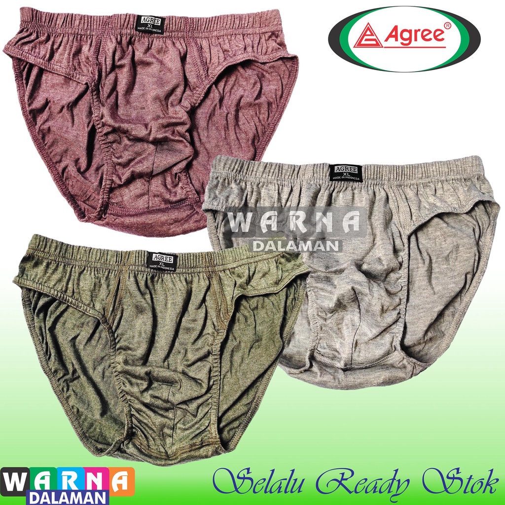 Isi 3 Pcs Celana Dalam Pria Agri Box Merah Warna Random Pabrik | WARNA DALAMAN