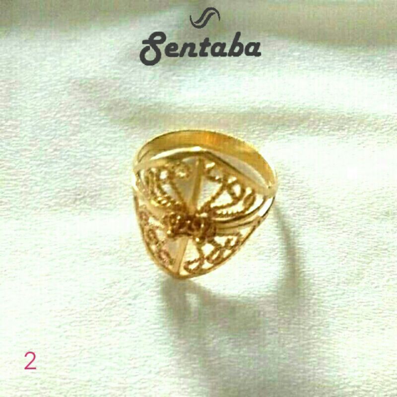 Cincin Perak Murni 999 Lapis Emas