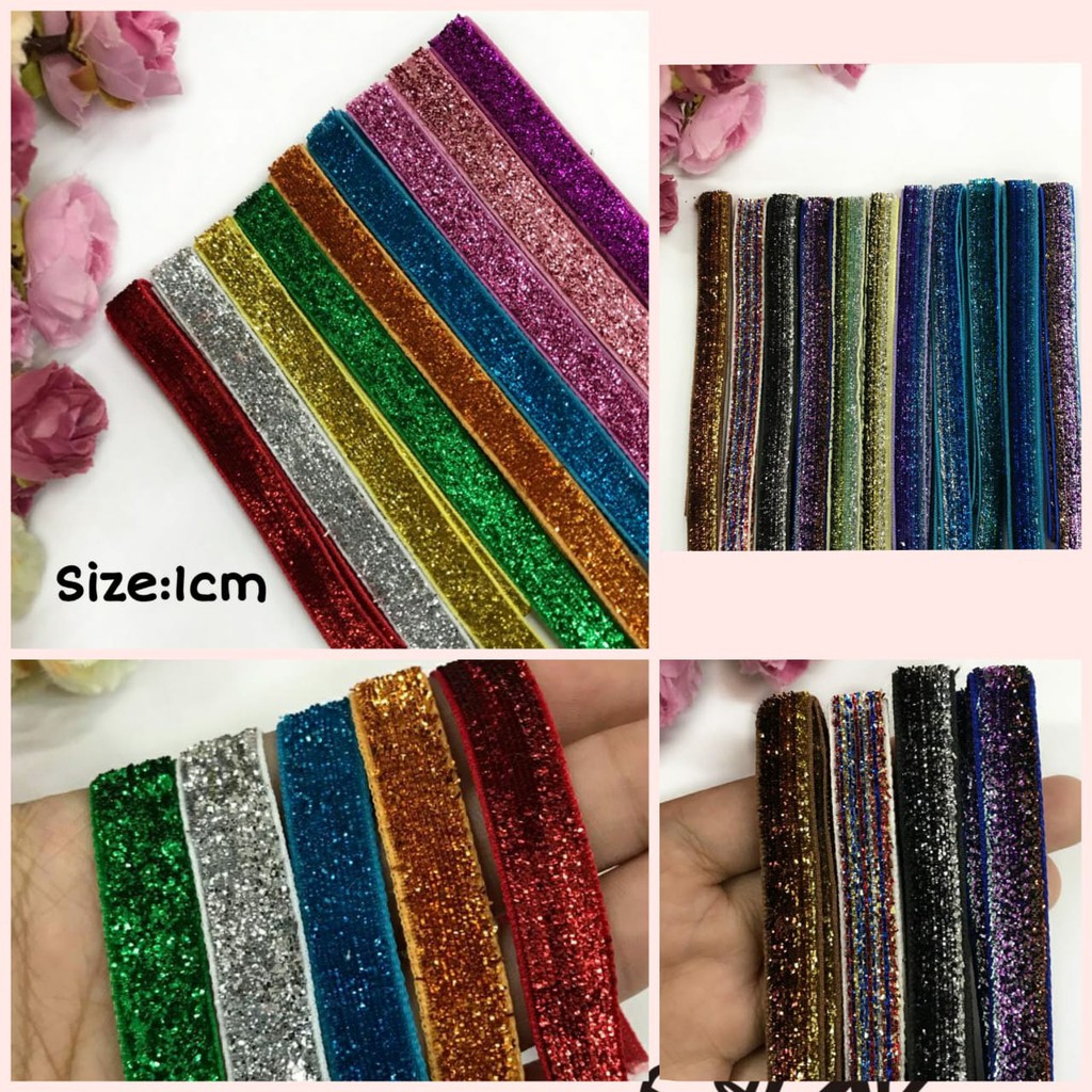 1 YARD - 1 CM |  PITA BELUDRU GLITER | VELVET BELUDRU GLITTER