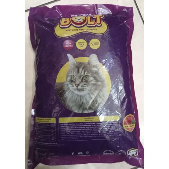 BOLT PAKAN KUCING KEMASAN 1KG UNTUK KUCING ANGGORA KUCING PERSIA KUCING KAMPUNG