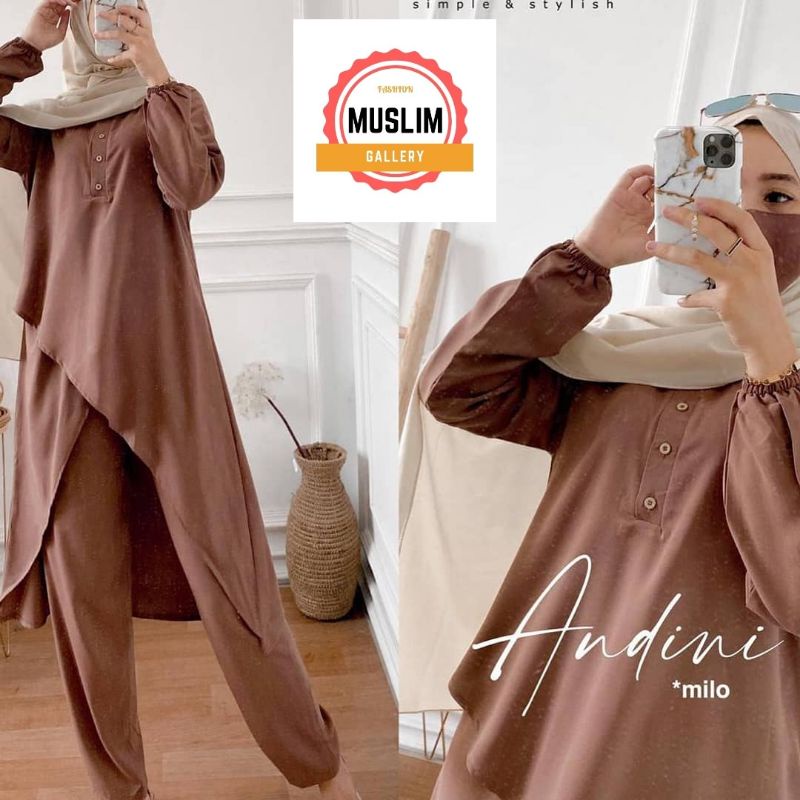 Nabtik Setelan Wanita Jumbo Terbaru Andini Size L XL XXL XXXL XXXXL / Set Polos By Fashionmust