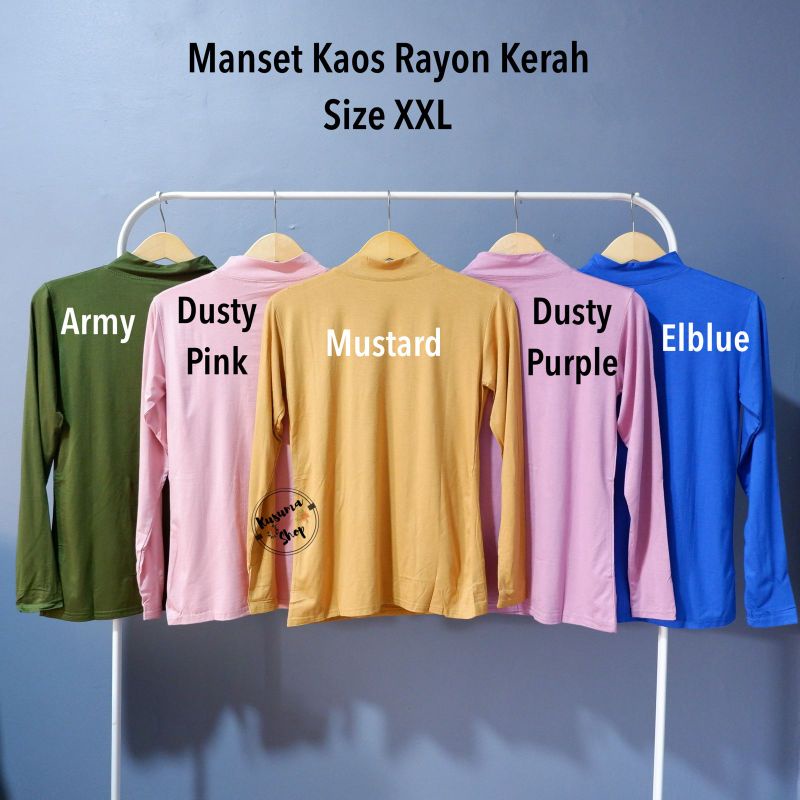 Manset Kaos Rayon Kerah size XXL LD 92cm