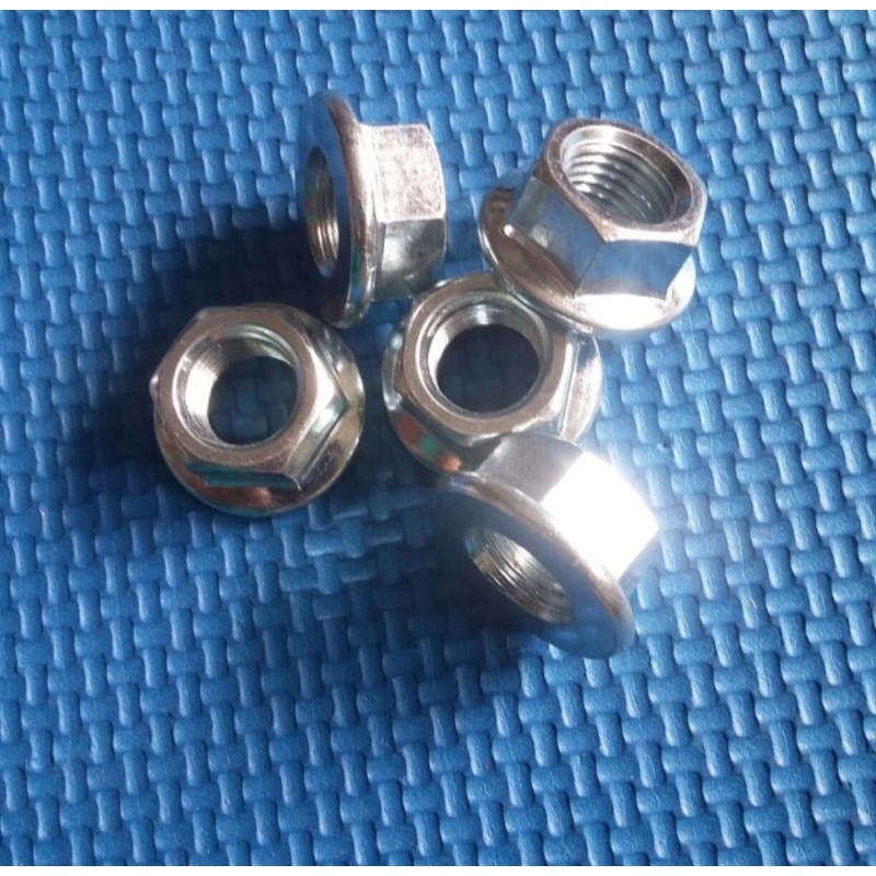 Mur flange 12mm/mur 17 buat as roda bebek. Putih