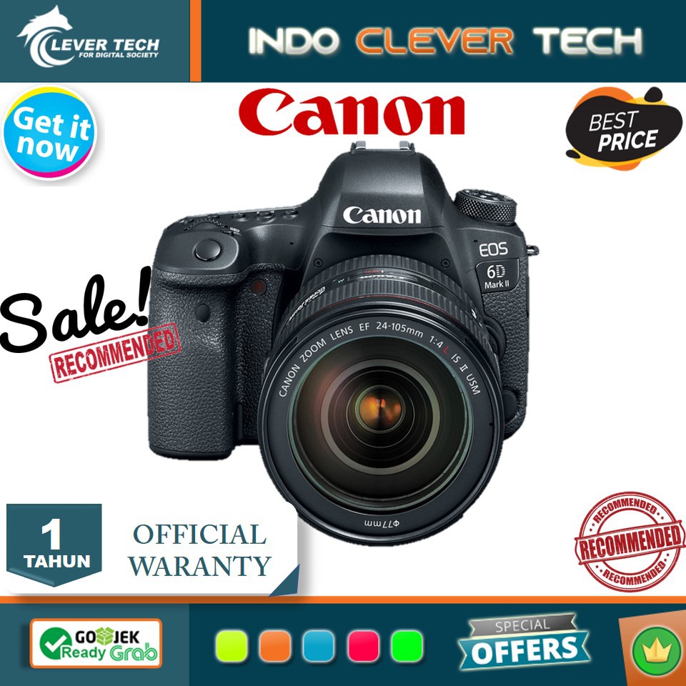 Canon EOS 6D Mark II Kit 24-105mm f/4 Lens - Garansi Resmi