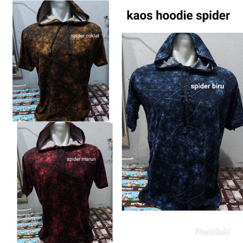 kaos hoodie spider size S-5XL