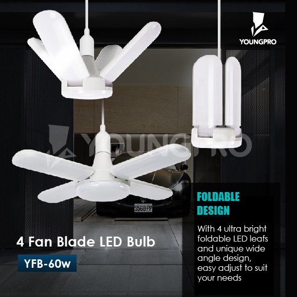 YOUNGPRO YFB60W -LAMPU KIPAS BLADE FAN LED BULB SUPER TERANG 60WATT