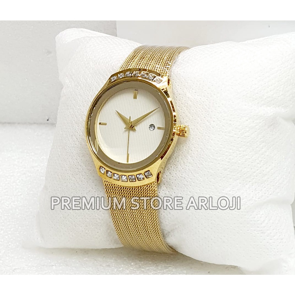 Grosiran Jam Tangan Wanita Psa U4-35100 Analog Tali Rantai Pasir Tanggal Aktif Original Garansi 6 Bulan Free Baterai Cadangan (COD)