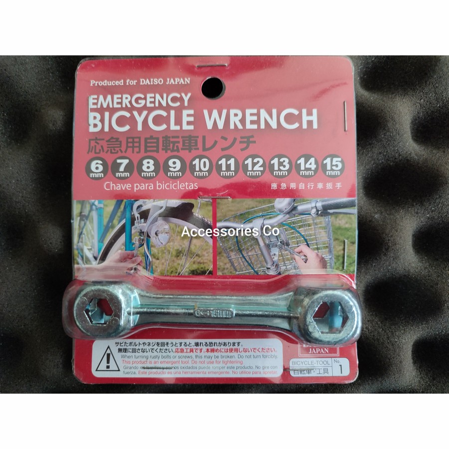 Daiso Bicycle Wrench Key Kunci Pas untuk Sepeda / Motor / Mobil