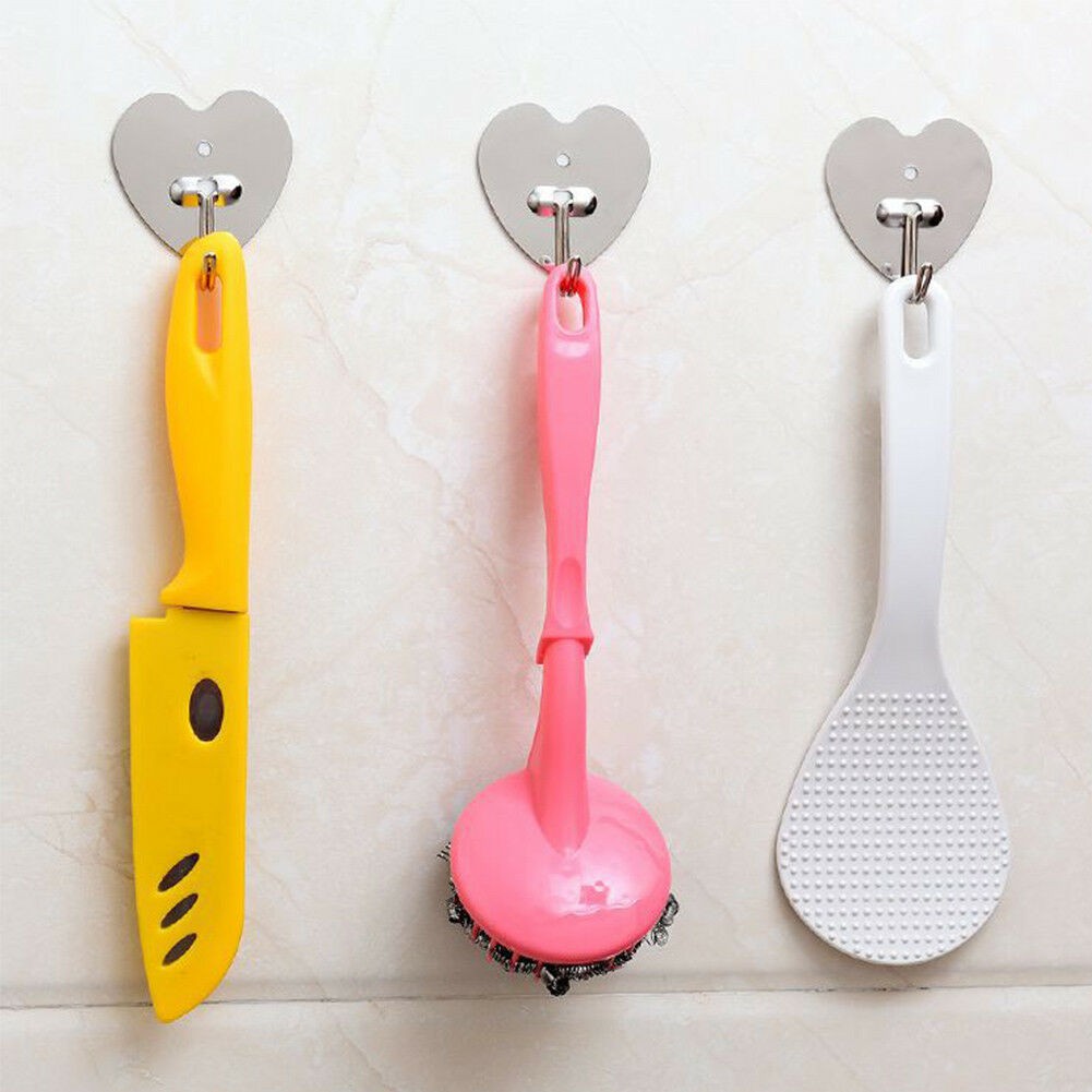 GANTUNGAN HANGER Dinding Dapur Kamar Mandi / PENGAIT Stainless Steel Love