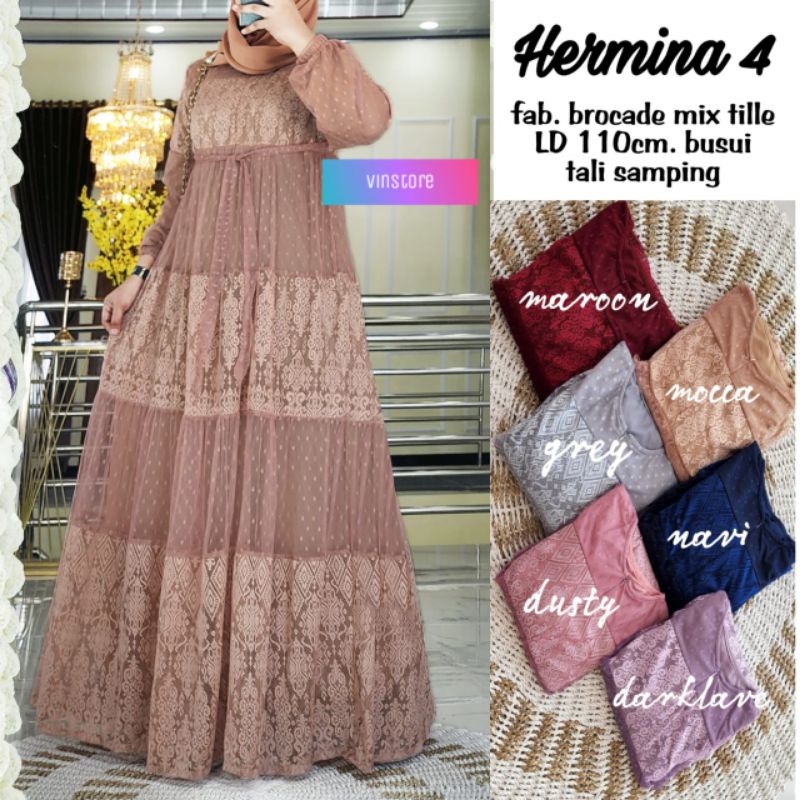 HERMINA MAXY DRESS ORIGINAL PRODUK BY VINSTORE