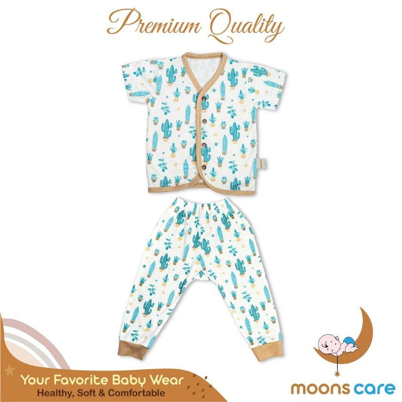 MOONS Stelan kancing Campur Premium | Setelan Baju Pendek Celana