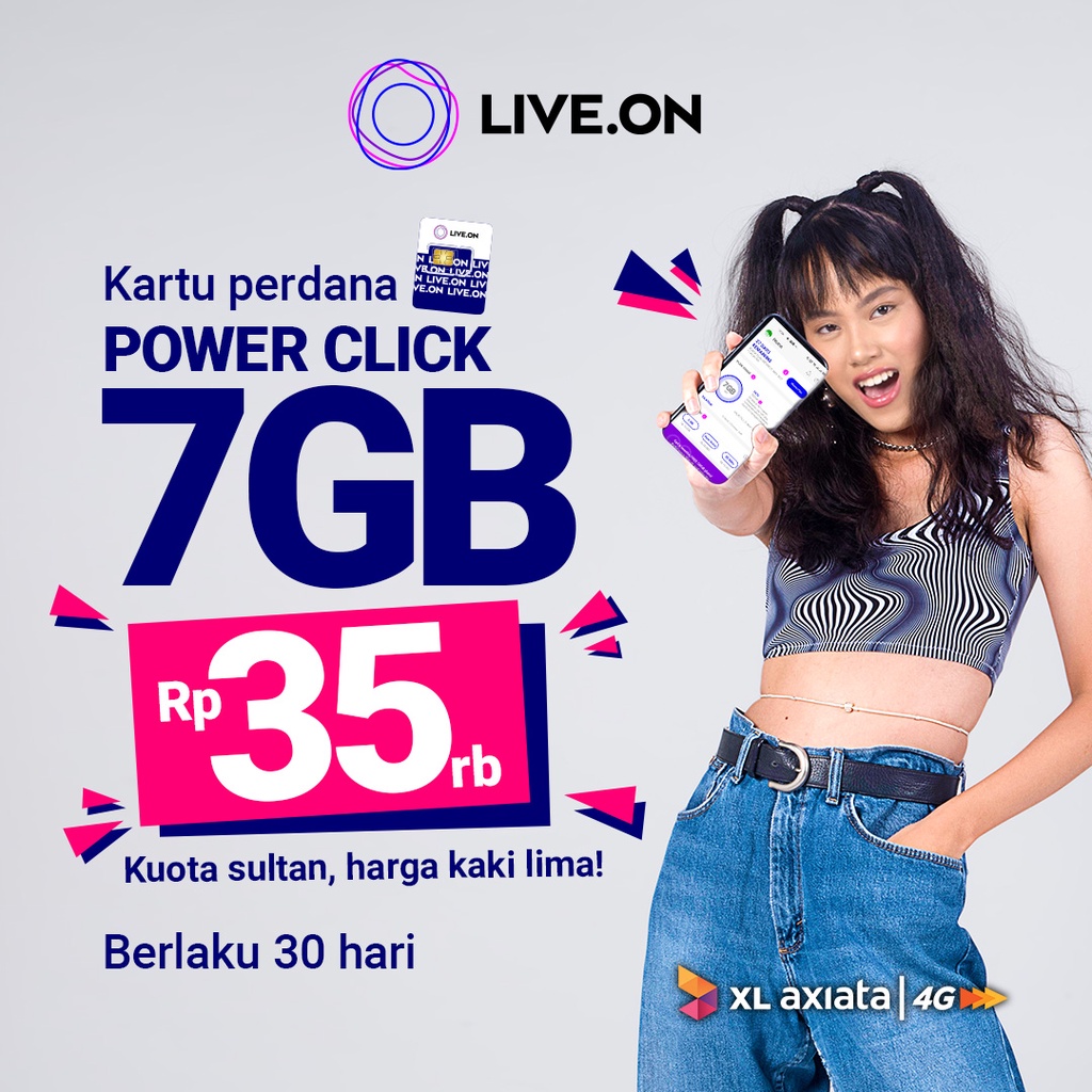 Kartu Perdana Live.On Power Click 7GB (30 hari)