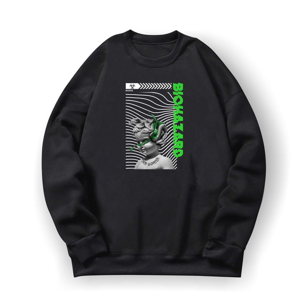 Sweater Crewneck BIOHAZARD || BIOHAZARD Sweatshirt Basic Sz M-XL ( Pria &amp; Wanita )