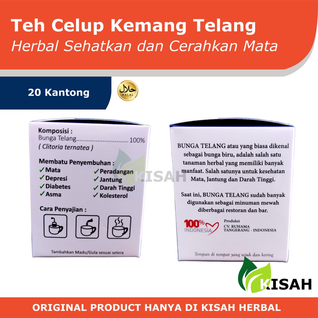 Teh Celup Kembang Telang (Butterfly Pea) 20 Kantong Teh