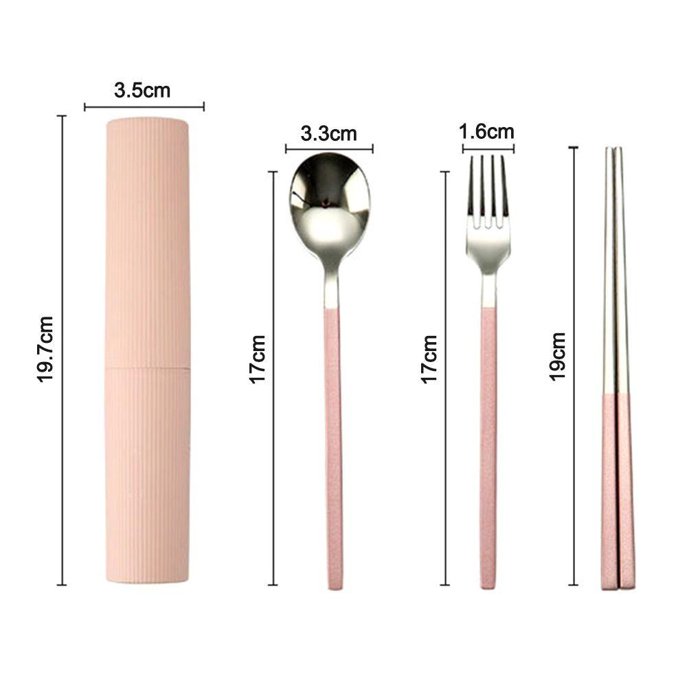 Top Cutlery Set Portable Reusable Alat Makan Dengan Wadah Penyimpanan Sumpit Sendok Garpu Set