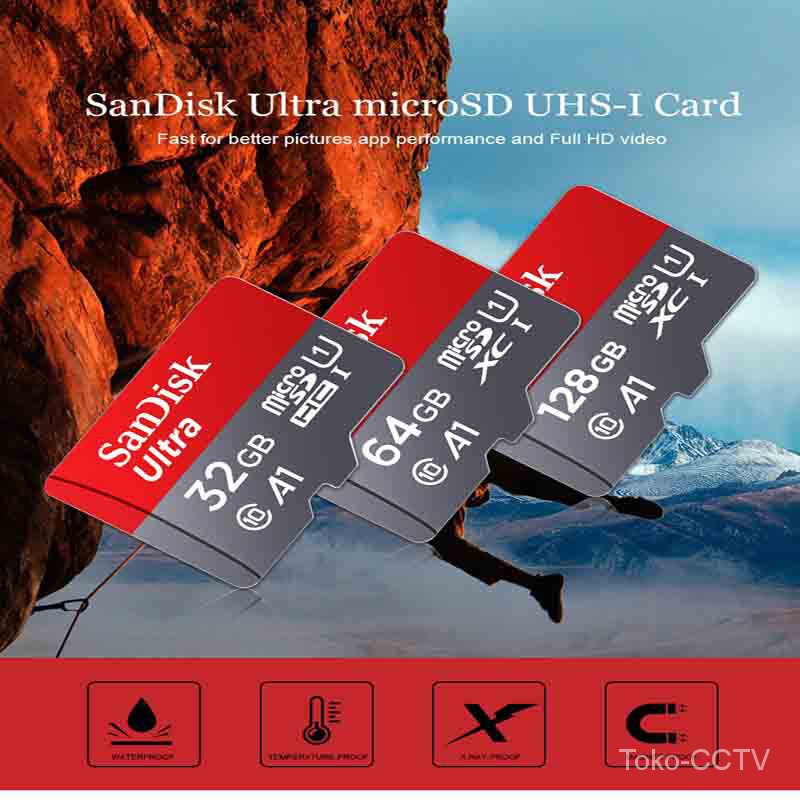 SANDISK Kartu Memory Micro SD 32GB 64GB 128GB 200gb 256GB Class 10