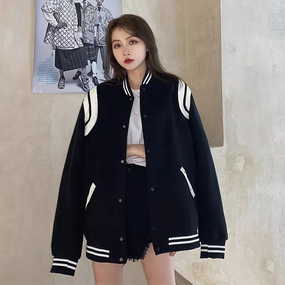 Baseball Jaket Polos TUGO || Jacket Kancing Pria Wanita Kekinian Korean Style Casual Fashion