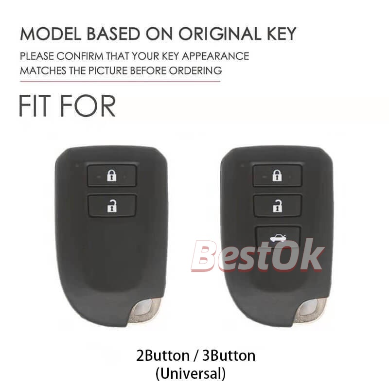 Casing Kunci Remote Mobil 3 Tombol Bahan TPU Untuk Toyota Prado Previa Vios Yaris Ative 2014-2016