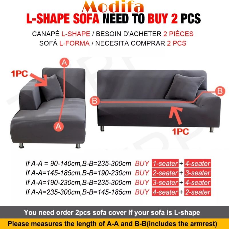 Sarung PELINDUNG sofa letter L stretch-Cover PENUTUP sofa L-SHAPE elastis