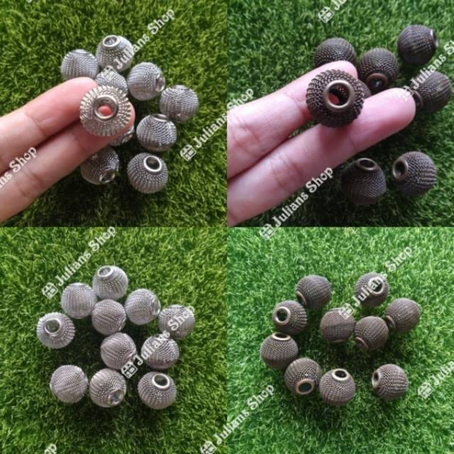 Manik 16mm Roundel Kawat Bahan Craft Gelang Kalung