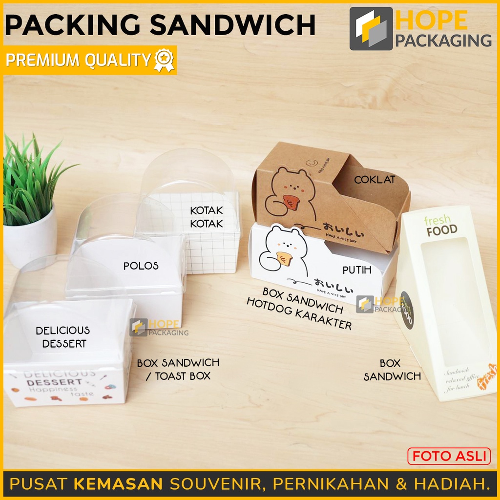 [Per 3 PCS] Dus Box Sandwich Kotak Roti Tawar Bread Food Grade Sedia Harga Grosir