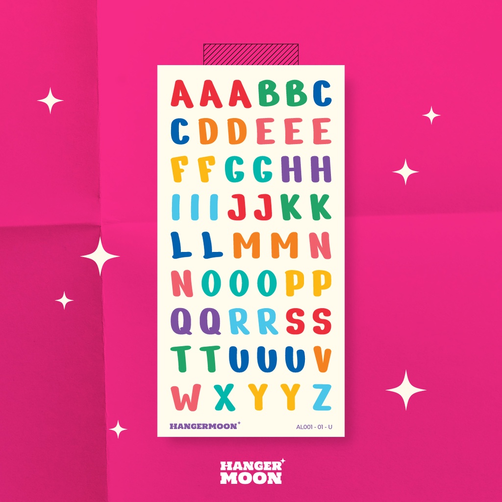 

HANGERMOON✦ Colorful Alphabet & Number Sticker Sheet Deco Planner Bullet Journal