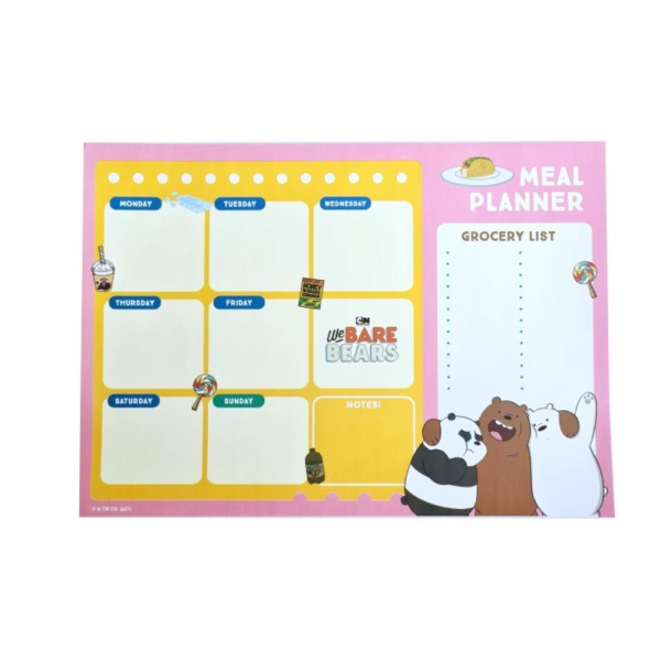 

Unik We Bare Bears Meal Planner Notepad Berkualitas