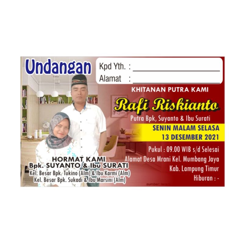 undangan punjungan keplek rantang
