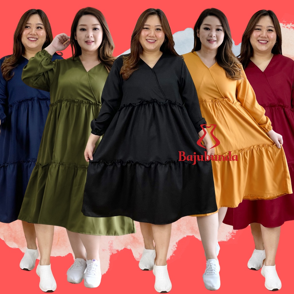 LD 120 Dress Jumbo Wanita Baju Big Size KIARA