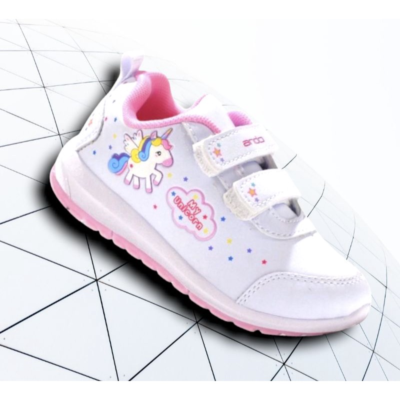 Sepatu Anak Perempuan Sekolah TK - SD Ando Minicorn Size 29-32 Original-Minicorn putih