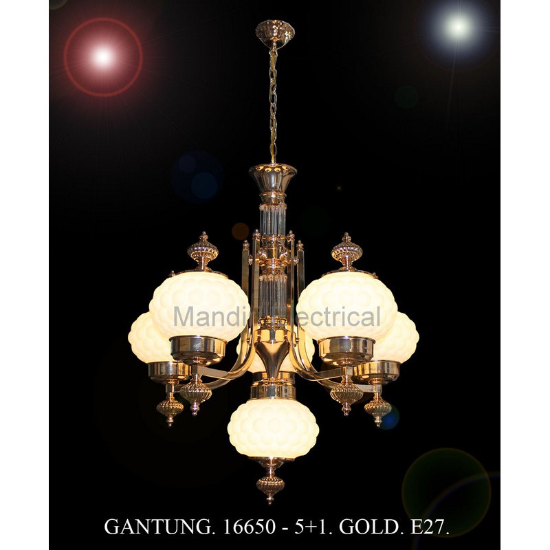 Lampu Hias Gantung Dekorasi Ruang Tamu 16650/5+1 CH-GD