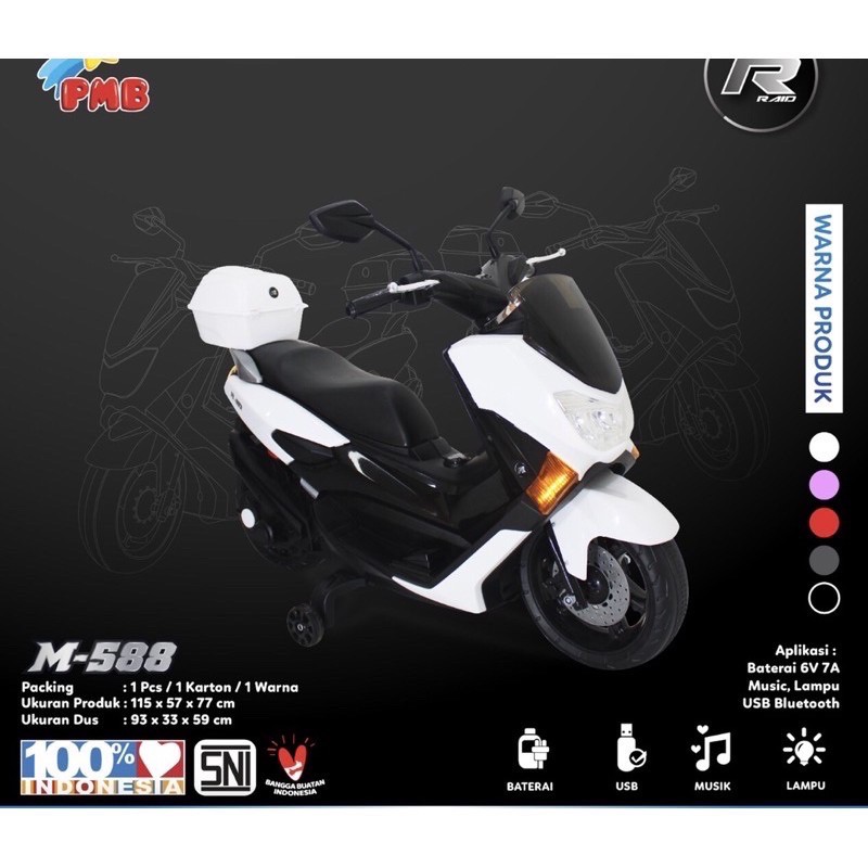 KHUSUS JNE Motor Aki PMB Raid NMax M-588 Mainan Mobil Aki PMB