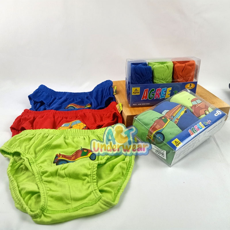 AT62-1 BOX isi 3 pcs celana dalam anak Agree Kids AG100