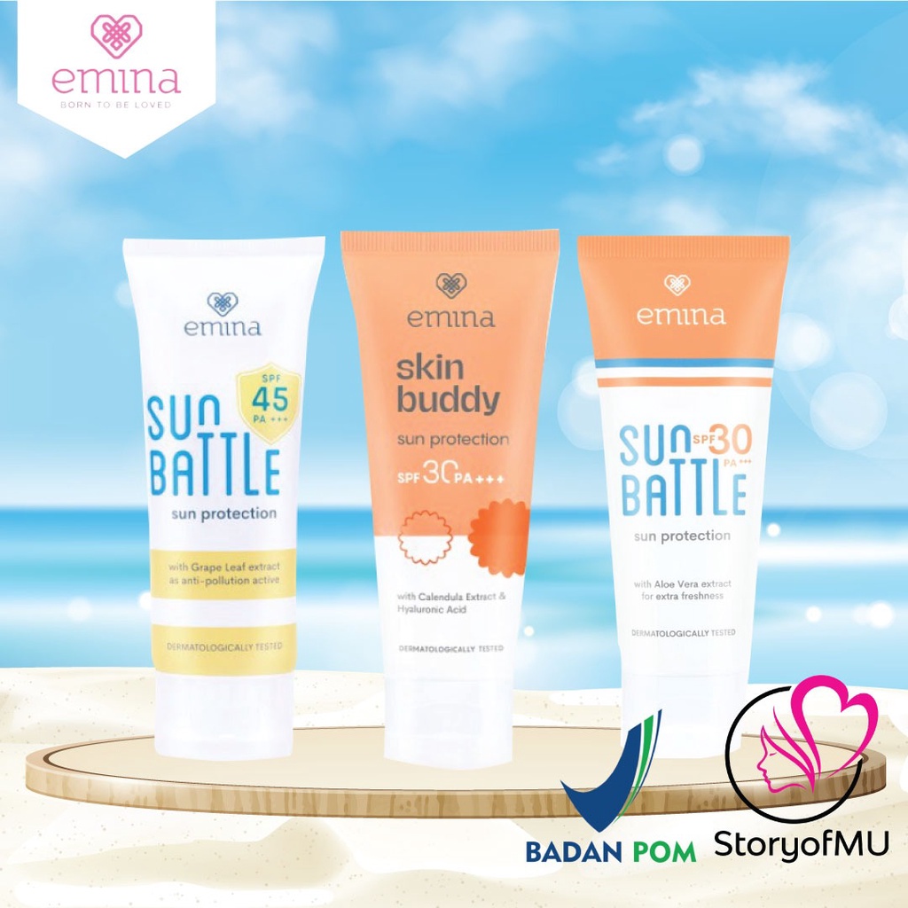 Jual EMINA SUN Protection SPF30 PA+++ 60ml / Sun Battle SPF45 PA