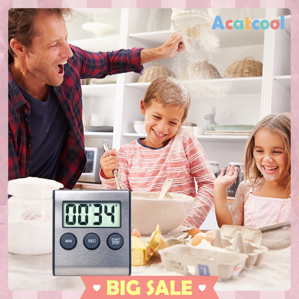 Kitchen Countdown LCD Digital Timer Cooking Alarm Reminder Magnet Clock