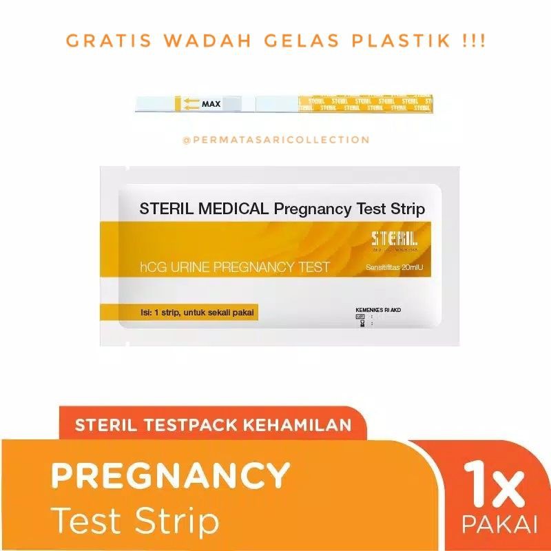 Test Pack Hamil Steril / HCG Urine Pregnancy Test Strip / Alat Tes Deteksi Kehamilan Instan Satuan