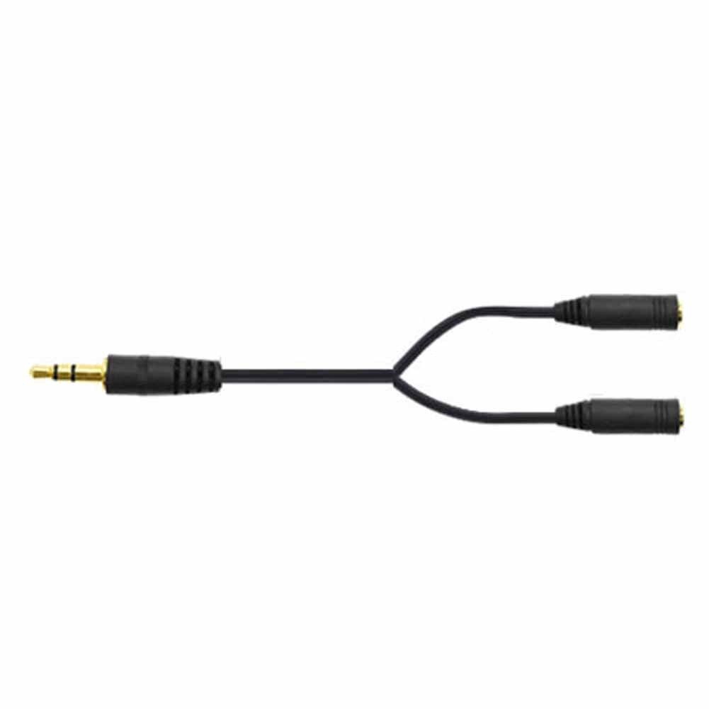 Kabel Splitter Y Audio Stereo 3.5mm 1 Male Ke 2 Female Mic TRRS Y