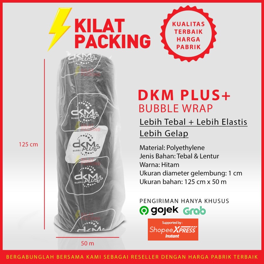 

InJO Bubble Wrap Hitam Premium Quality (Khusus Gosend/Grab) 125 CM x 50 M