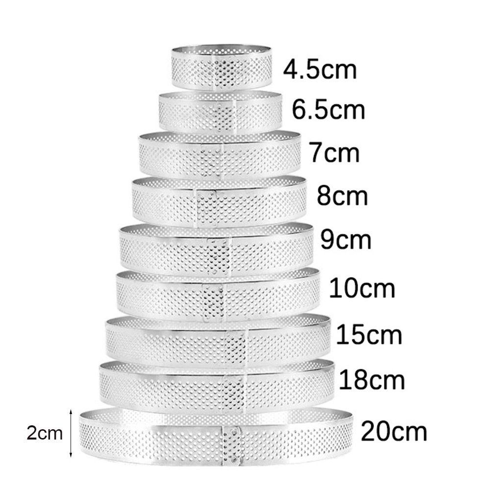 Cetakan Tartlet SOLIGHTER Bentuk Lingkaran Berlubang Bahan Stainless Steel