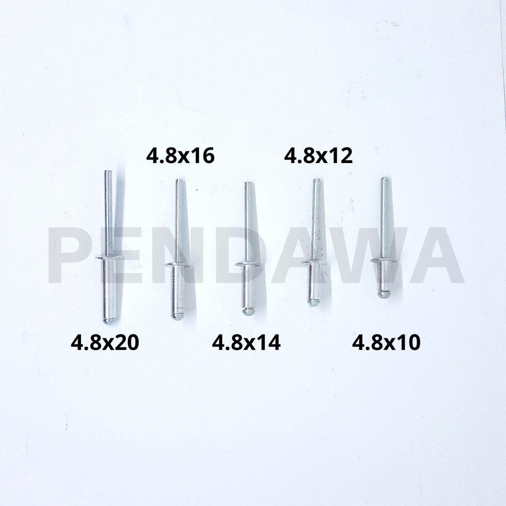 [100pcs] Paku Rivet 4.8 x 12mm Merk Hafas / Blind Rivet 4.8mm