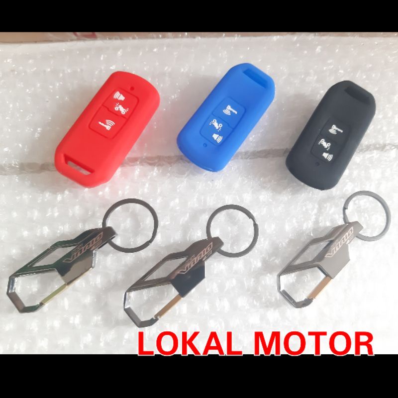 paket gantungan kunci dan silikon case cover remote Keyless HONDA VARIO 160