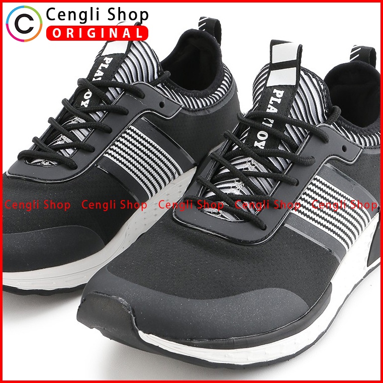 SEPATU PLAYBOY ORIGINAL SNEAKER CASUAL KETS PRIA TERBARU HITAM PL05