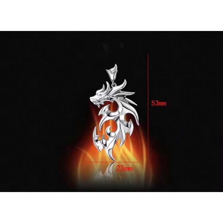 2022 Kalung Liontin Naga Api luminous Bahan stainless steel Gaya hip hop Untuk Pria