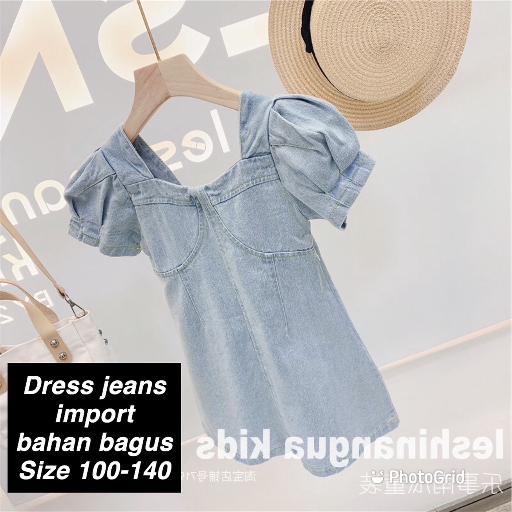 (LOLI-JKT) BD-201 DREES ANAK CEWEK  JEANS CLEO SIZE 100-140 BAHAN BAGUS