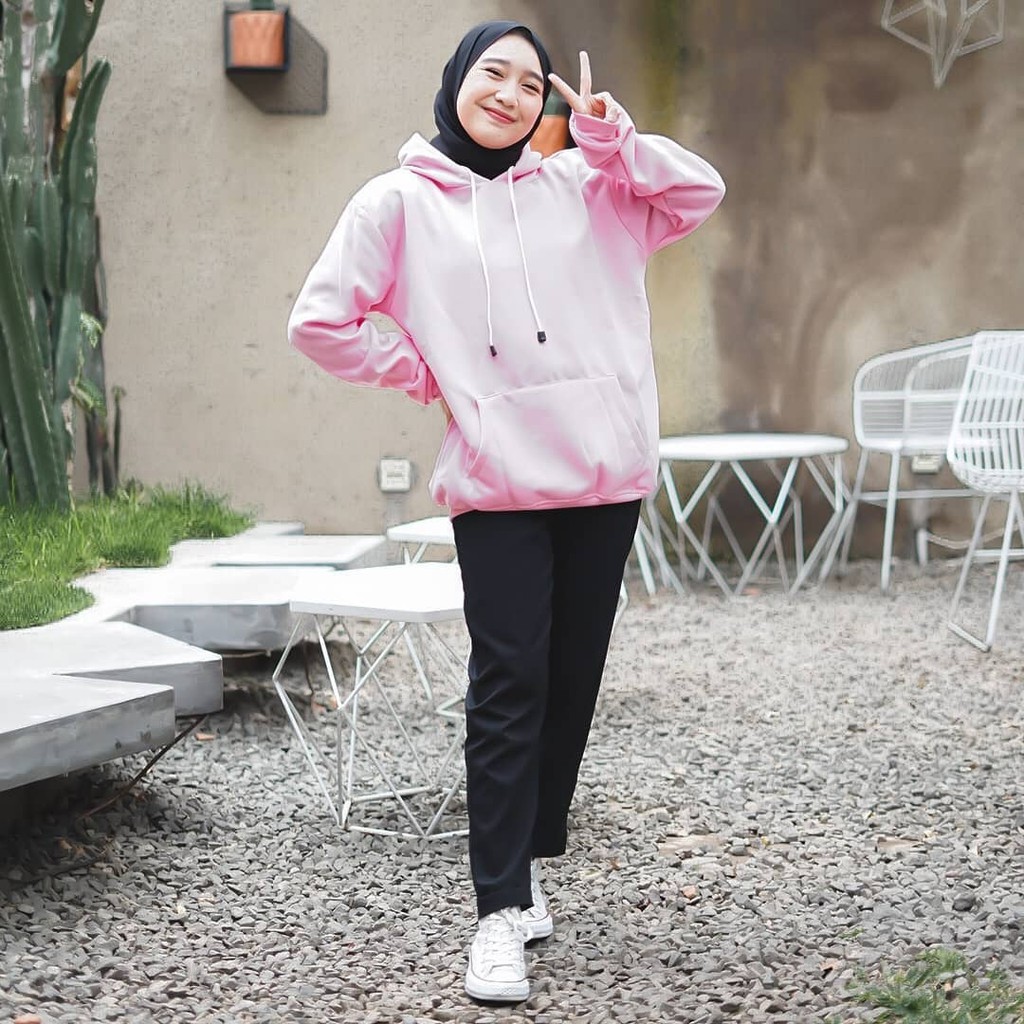 [END YEAR SALE] Hoodie Oversize / Hoodie Wanita Natural Polos Premium / Hoodie Oversize Wanita Korean Style